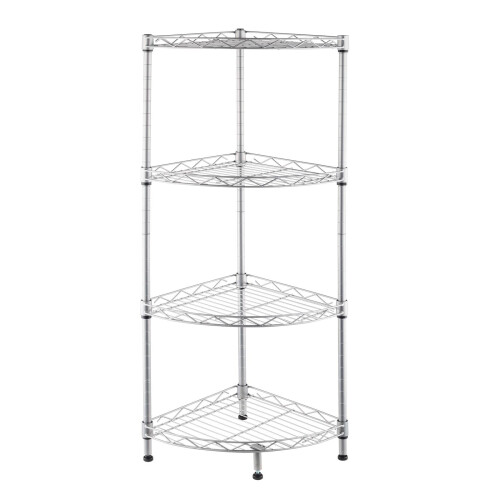 Heavy Duty Storage Rack for Organized Living, Adjustable Height Corner Shelving Unit with Multi-Layer Structure, Wire Storage Shelves Featuring Rust R