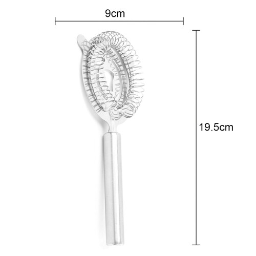 Cocktail Drink Strainer with Spring, Removable Spring Ice Filtering System for Smooth Pouring, Ergonomic Non Slip Handle Bartending Kit Essential for 1