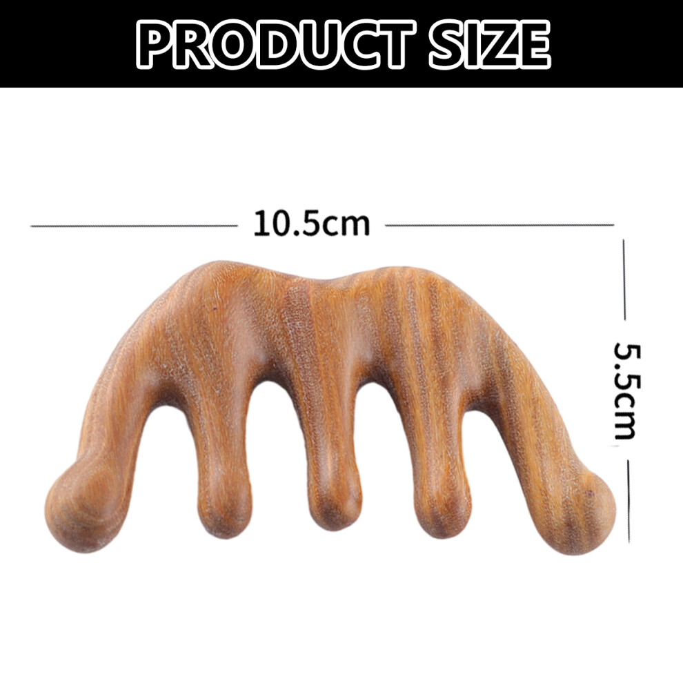 Green Uniqueness Healthy Gift, Stress Relaxation Manual Lymphatic Drainage Sandalwood Scalp Massager, Natural Wood Massage Comb For Head Massage And