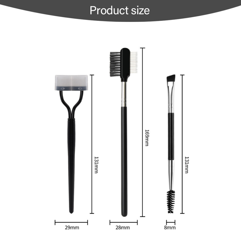 Eyebrow Tools for Professional Grooming, Lightweight and Portable 3PCS Set - Angled Eyebrow Brush Spoolie Brush, Mascara Clump Remover, and More