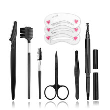Kit Essencial de Beleza Facial: Kit para Sobrancelhas com Ferramentas Seguras para Remoção de Pelos, Pincéis para Sobrancelhas, para Cuidados