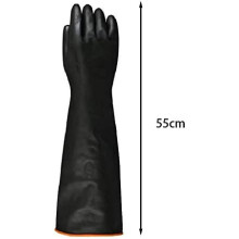 Latex Gloves for Industrial Applications, Reusable Industrial Safety Gloves with Acid Alkali Resistant Properties, Heavy Duty Long Rubber Gloves with