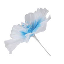Weiche, hellblaue Gauze-Blumen, 50 cm handgefertigt, für Hochzeiten & Fotos