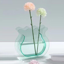 Transparent Acrylic Fish Tank Vase 21x22x6cm Green Modern Small Aquarium