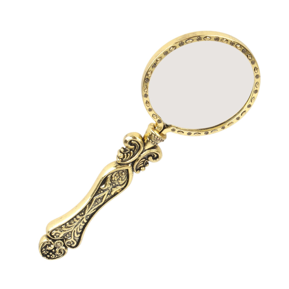 3X Retro Alloy Handheld Magnifying Glass for Reading, Coins & Insects