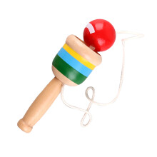 Mini tasse en bois pour attraper la balle - Jouet traditionnel pour enfants, rouge