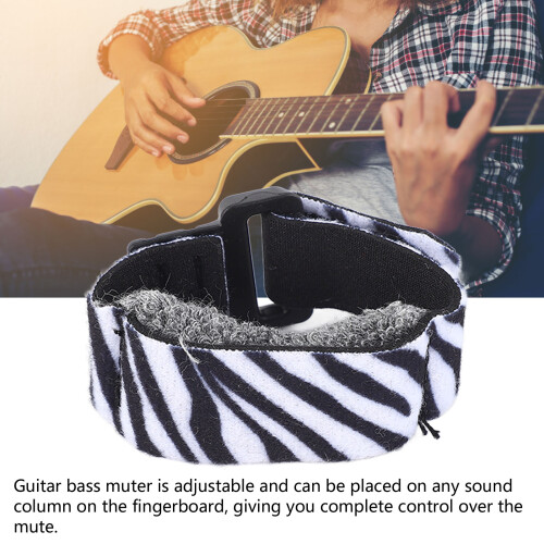 Universal Guitar String Mute Damper Black White Adjustable Noise Reducer 2