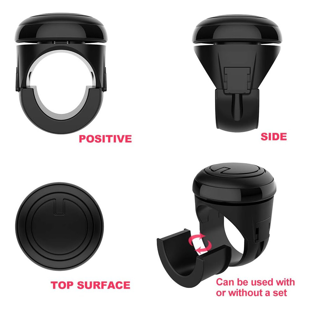 Steering Wheel Spinner Knob For Improved Driving, Beginner Driver Aid With 360 Degree Rotation, Anti-Slip Surface Design Ensures Grip, For Universal 9169997094834