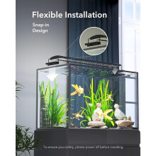 Illuminatore per acquario, luce a spettro completo con guscio in lega di alluminio per acquari d'acqua dolce, marini e piantumati, LB-60-90cm,