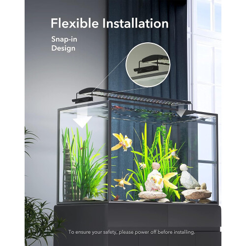 Underwater Symphony, Durable Aquarium Light with Timer Functionality, Aluminum Alloy Shell for Enhanced Cooling, LB-60-90cm, Perfect for Marine, 1