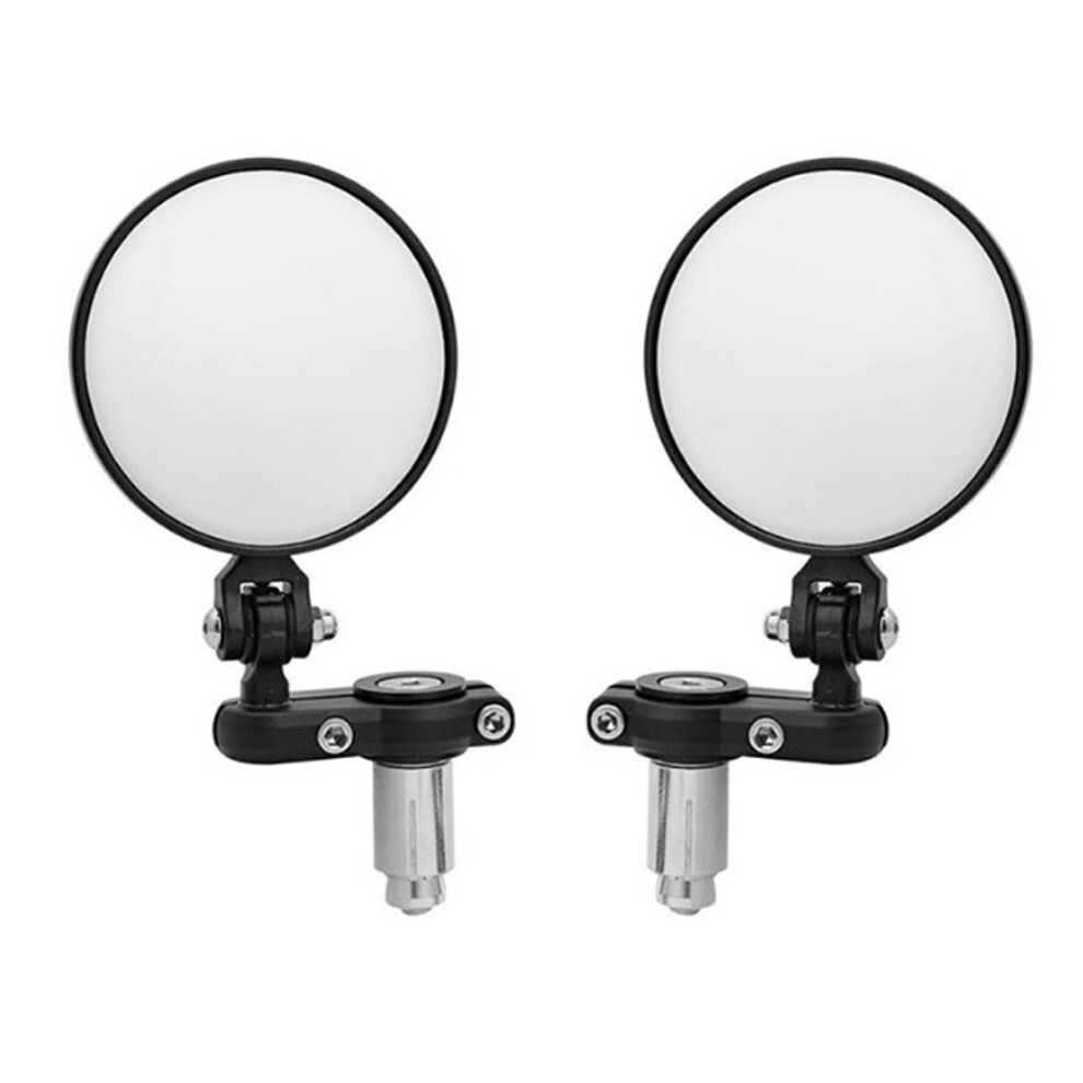 Convex Glass Lens Rearview Mirror, Universal Fitment Motorcycle Mirrors With Easy Installation, Aluminum Alloy Rotatable Handle Bar Mirrors For 9340959460625