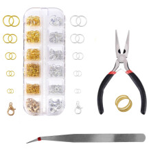 Professional Jewelry Making Kit, Assorted Sizes Jump Rings & Lobster Clasps, High-Quality Metal Craft Supplies for Necklace Repair, Includes