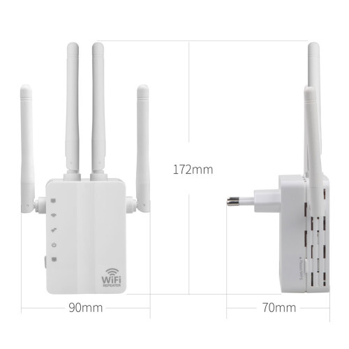 Ενισχυτής σήματος Wifi υψηλής ταχύτητας, 2024 διπλής ζώνης Wifi 1200Mbps Extender με 4 2