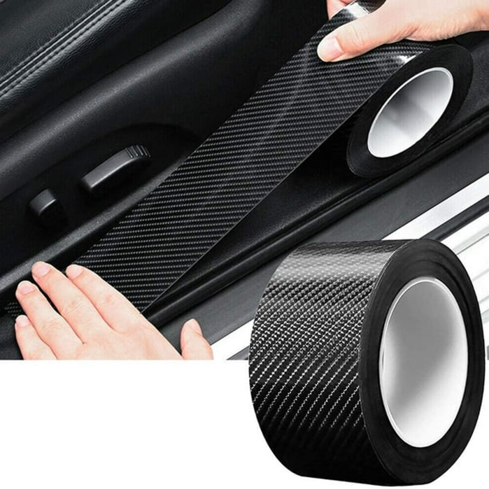Threshold Bumper Anti-Collision, Automotive Car Door Edge Guards Universal Fit 5D Carbon Fiber Vinyl Wrap Film, Paint Protection Strip For Door Sill 9173940222731