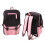 Polyester Casual Backpack with USB & Headphone Ports Black Pink 1