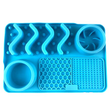 Silicone Pet Licking Pad Pet Dog Slow Food Pad Food Pad-Blue