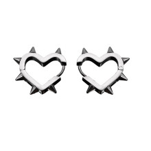 Punk Titanium-Steel Spiky Thorn Stud Earring-14mm in diameter