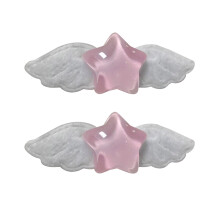 2pcs Star Wing Hairpins Hair Duckbill Clip Fashion- Pink