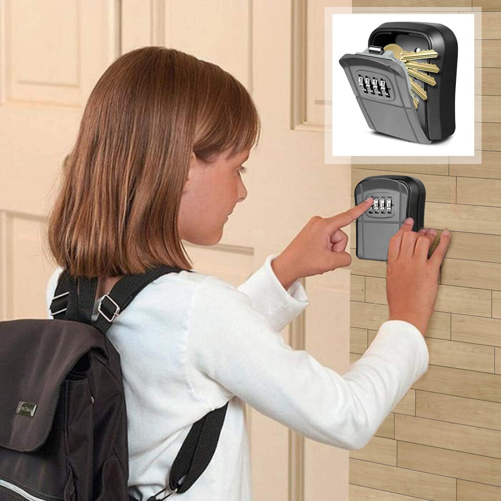 Key Safe For Home, Resettable Code Large Capacity Lockbox With Emergency Spare Key, Sturdy Security Lockbox For Indoor Outdoor Garage 9169997095497