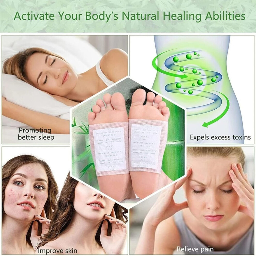 Relaxing Foot Pads, Detoxifying Bamboo Vinegar Chitosan Pads for Stress Relief & Improved Circulation