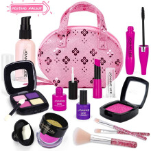 Kit de maquillage pour jeux d'imitation, maquillage non toxique pour petites esthéticiennes, stimule la créativité et la motricité fine, cadeau