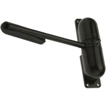 Hydraulic Automatic Door Closer, 180-Degree Swinging Capability, Black Finish Enhances Any Decor, Adjustable Closing Speed, Surface Mounted, Suitable