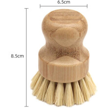 Cepillo de bambú para fregar la cocina, cepillo de sisal para platos con diseño ergonómico y cerdas duraderas, estropajo natural para ollas y