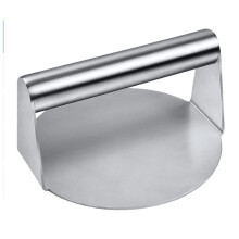 Pressa per hamburger in acciaio inox per barbecue all'aperto, superficie liscia e piatta senza sporgenze, perfetta per una cottura efficiente, facile