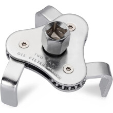 Llave universal de filtro de aceite con trinquete de liberación rápida, diseño ajustable de 3 mordazas para filtros de tipo roscado, aplicación