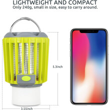 Linterna de camping con trampa de luz UV, matamosquitos portátil e impermeable para uso en interiores y exteriores, exterminador de mosquitos no