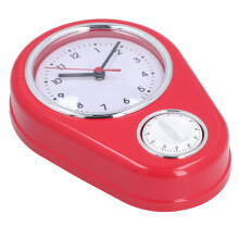 Rote Küchen-Zeitschaltuhr Wanduhr 9 Zoll Quarz Silent Mehrfunktion & Präzise Zeit