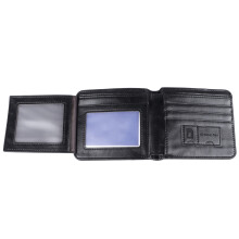 Men's Slim PU Leather Wallet Black with Multiple Card Slots for Business Trips