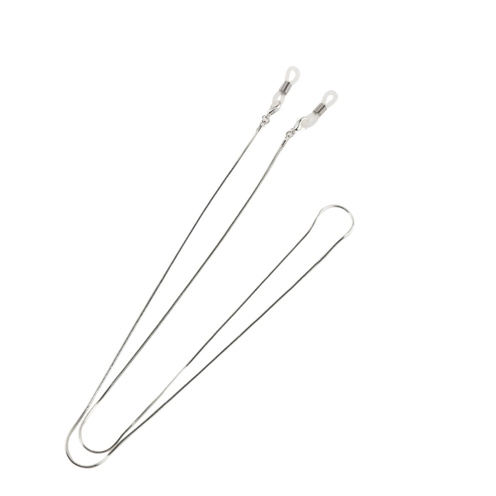 Vaguelly Silver 3Pcs Copper Eyeglasses Chain Durable Eyeglass Cord