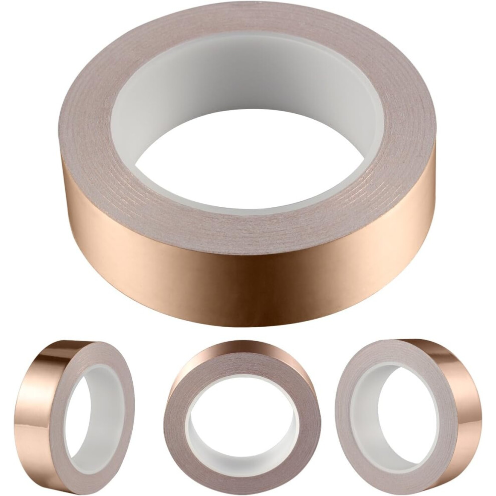 Copper Foil Tape With Conductive Adhesive, Double-Sided Conductive Adhesive For Emi Shielding Electrical Repairs, Flexible For Curved Surfaces Copper 9169997096333
