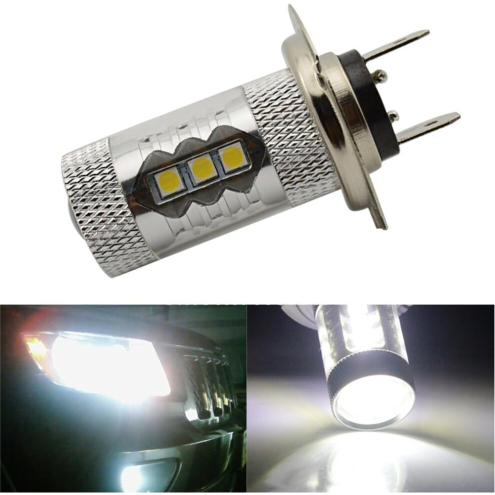 Tail Driving Fog Bulb, High Luminous Efficiency H7 80W 16 Smd Led For Rainy Foggy Snowy Conditions, Fast On Off Response, Heat Dissipation Low Light 9169997095893