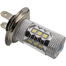 Żarówka przeciwmgielna do jazdy w deszczu i śniegu, dioda LED H7 80W16SMD o wysokiej wydajności świetlnej, DC12V do 24V, kompatybilna z 98
