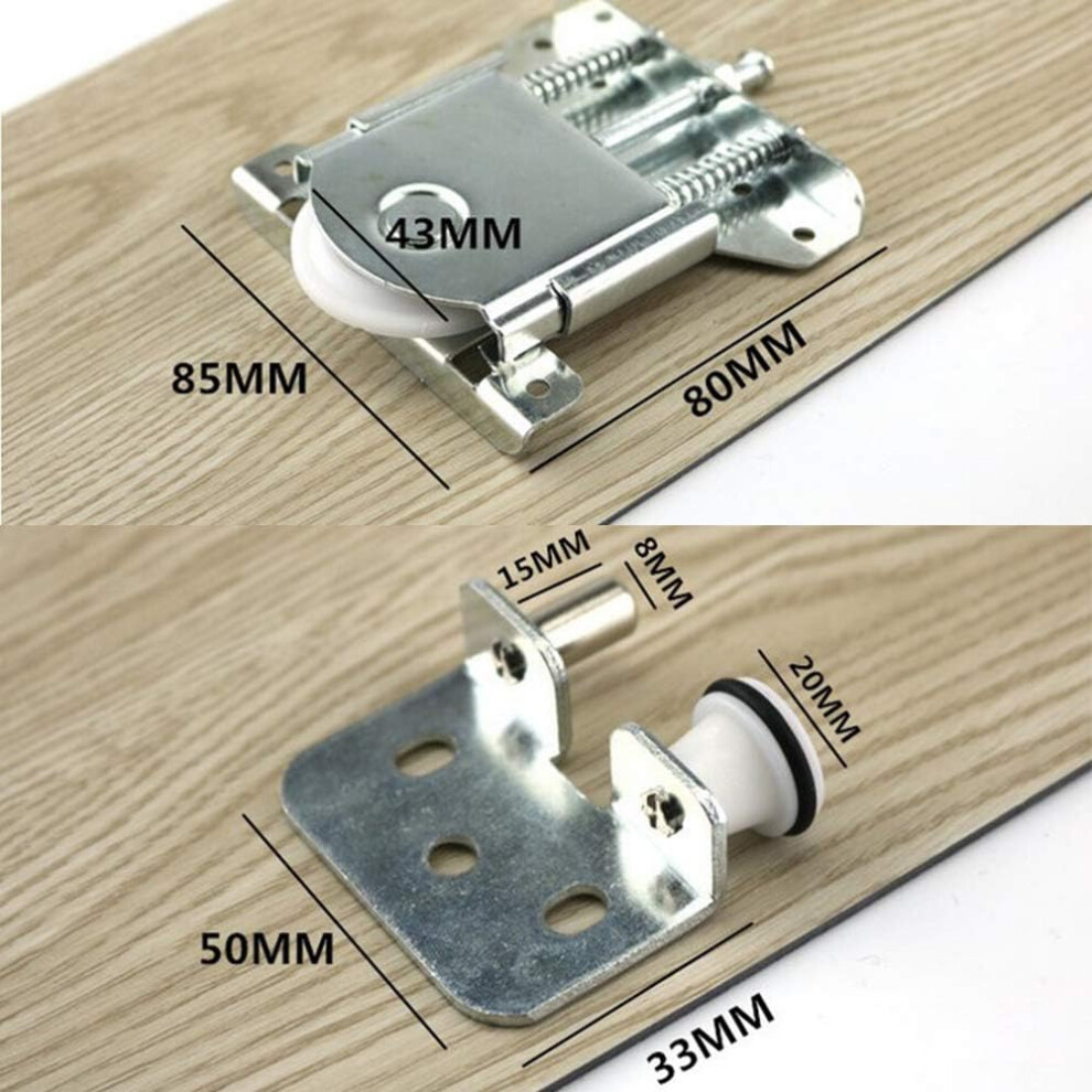 Silent Sliding Pivot Hinges For Granary Doors, Extra Thick Concealed Hinges With Easy Installation, Wear-Resistant And Durable Plastic Material 9169997096005