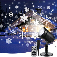 Festlicher Schneeflockenprojektor für die Außendekoration, helle LED mit realistischer Schneelandschaft, wasserdicht (IP65), verstellbarer Winkel