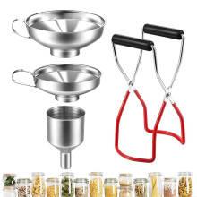 Canning Supplies Starter Kit, Comprehensive Set for Safe Glass Lifting Without Direct Contact, Featuring Stainless Steel for High-Temperature