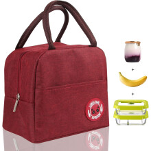 Sac isotherme rouge pour le déjeuner : Glacière réutilisable avec bandoulière ajustable, grande capacité pour le travail, les voyages, les