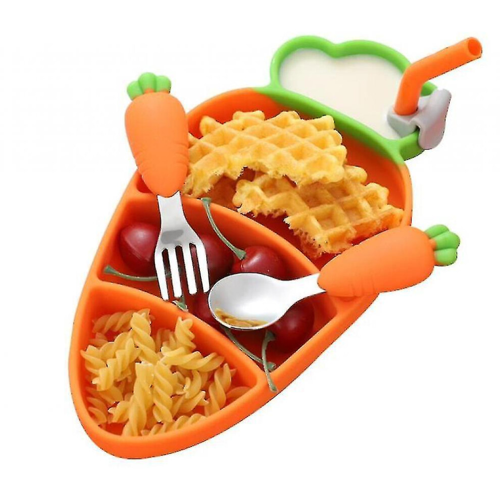 Microwave & Dishwasher Friendly Baby Feeding Set, Toddler Suction Plate and Bowl, Safe and Durable Silicone Tableware for Little Boys and Girls