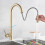 Brushed Gold Kitchen Faucet, Stainless Steel & Solid Brass Structure, Dual Function Pull Out Sprayer for Enhanced Cleaning Efficiency 3