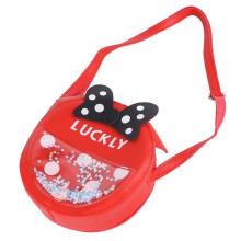 Girl PU Leather Messenger Bag with Bowknot, Red, Free Size
