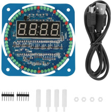 Kit d'horloge pour la pratique du soudage, kit d'horloge numérique électronique avec boîtier transparent pour les projets électroniques de