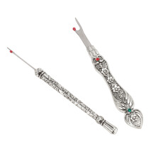 2 Stück Nahtentferner-Set für Leder & Stoff – Metall-Handstich- und Fadenentferner