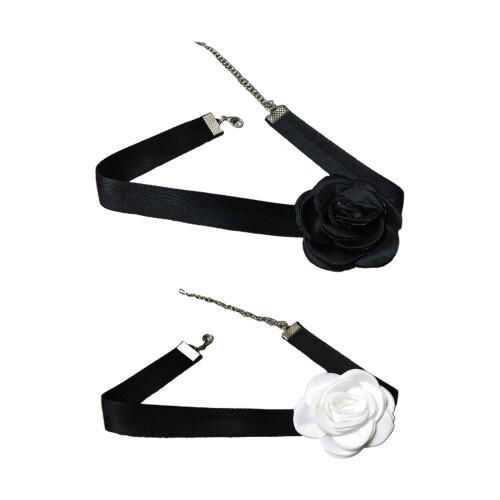 Doux Sext tour de cou cravate cravate fleur tour de cou-Blanc 1