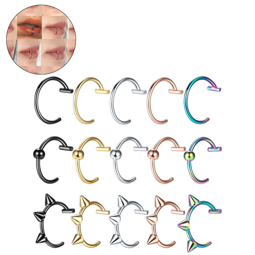 C-Style pas de Piercing os Clip bijoux nez boucle d'oreille-D 2