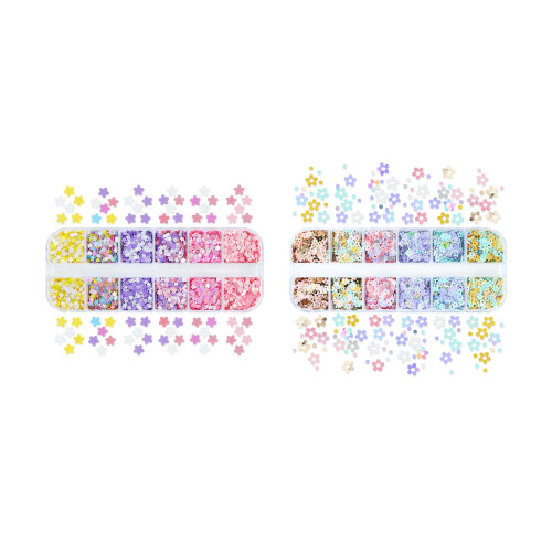 12 Grids Small Flower Sequins Decorations for Epoxy Casting-B 1