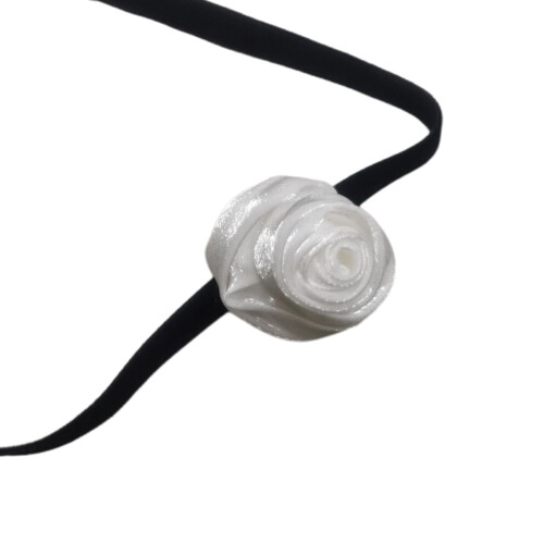 Collier Rose élégant, chaîne de clavicule, pull,-Lacets blancs