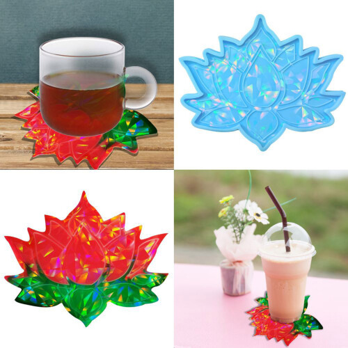 Lotus-Untersetzer-Silikonform, holografische-Schwarz 2